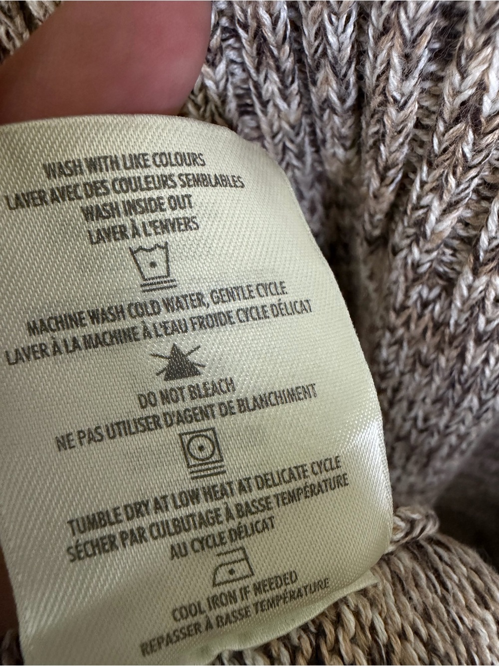 Denver Hayes Soft Cable Knit Sweater Dress Cowl Neck Brown Marled Size Small - Picture 13 of 13